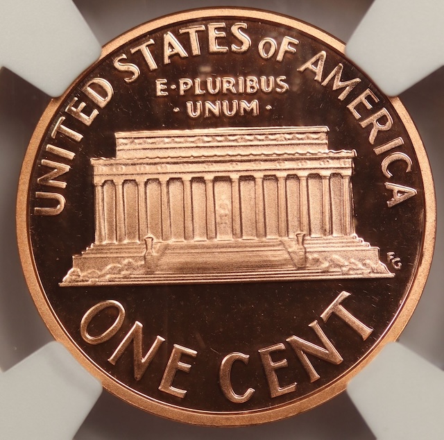 1998-S Close AM proof penny reverse showing near-touching A and M letters in AMERICA with deep cameo contrast
